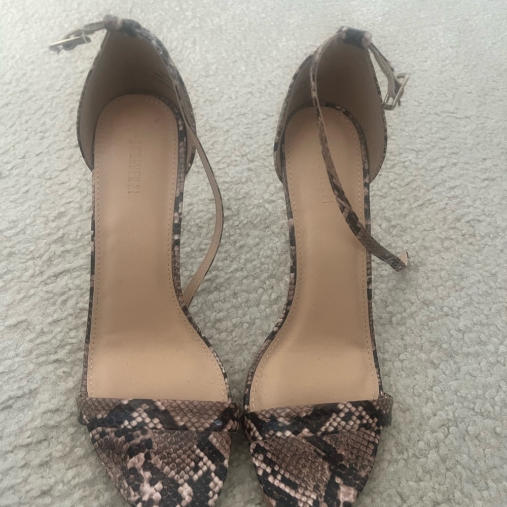 Snakeskin Ankle Strap Heels